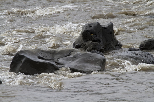 Basaltsteine im Wildwasser