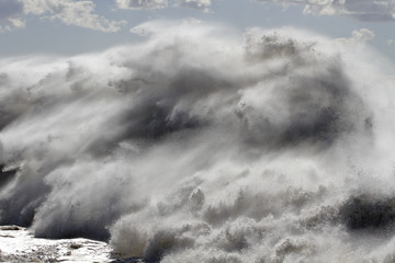 Stormy breaking wave
