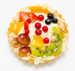 cake with fruit and berries