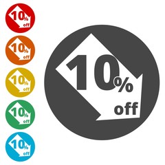 Coupon design, sale icon 10% 