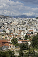 Fototapeta na wymiar view of athens with the filoappo hill