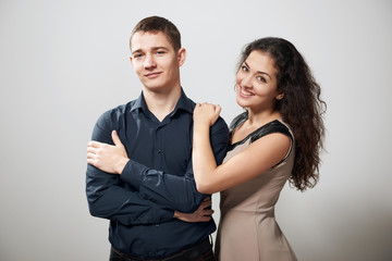 couple portrait on white background