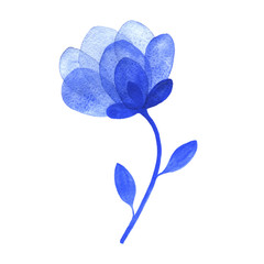 Fototapeta na wymiar watercolor flower silhouette