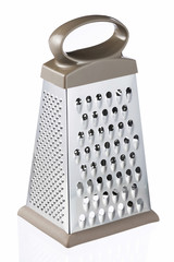 Grater stainless steel closeup isolated on white background