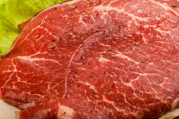 Raw beef schnitzel