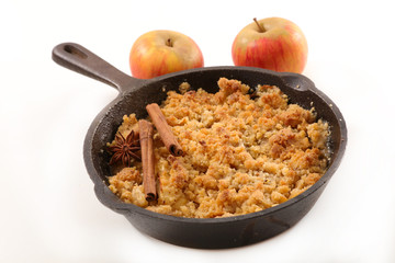 delicious crumble on pan
