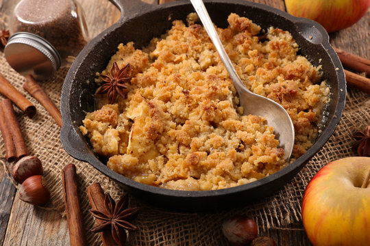 delicious crumble on pan
