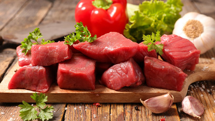 raw beef cube