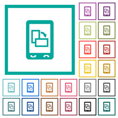 Change mobile display orientation flat color icons with quadrant frames