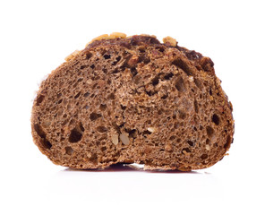 Fresh whole grain bread  on white background