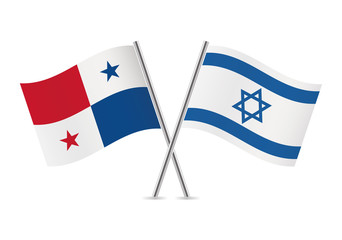 Panama and Israel flags. Vector illustration.