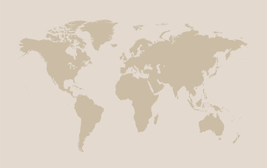 Fototapeta na wymiar World map cream color vector illustration background
