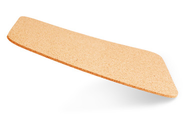 Cork mat with red border isolated on white background