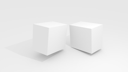 3D White box mock up illustrating.