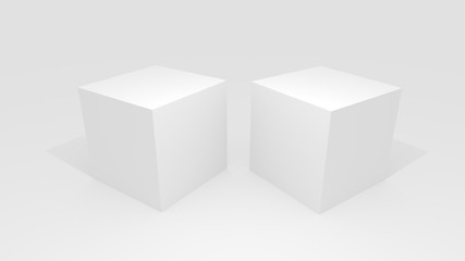 3D White box mock up illustrating.