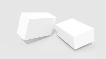 3D White box mock up illustrating.