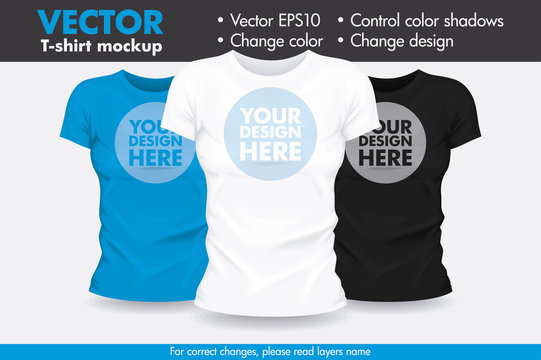 Replace Design with your Design, Change Colors Mock-up T shirt Template