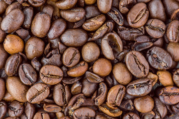 Closeup Of An Italian Roasted Coffee Beans With High Detail