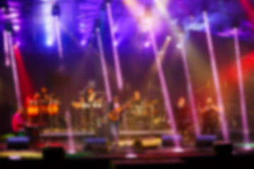 Music show performance, creative blur background with bokeh effect