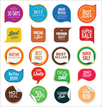 Abstract modern sale vector badges collection