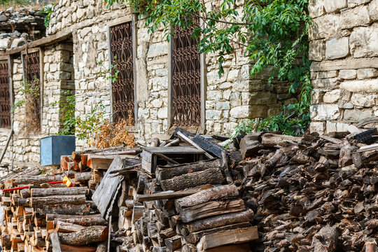 The oldest house in Lahic mountainous village made of stone in Azerbaijan