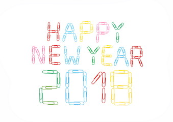 Happy New Year 2017 Büroklammern