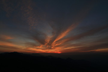 Obraz premium Twilight in mountain Thailand