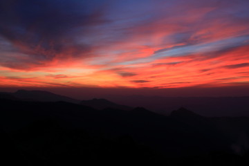 Twilight in mountain Thailand