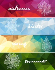 Four seasons horizontal banners. Template for style design.