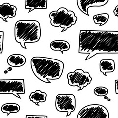 Seamless pattern with speech bubbles. Can be used for textile, website background, book cover, packaging.