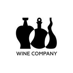 Bottles of wine. Vector illustration for your cute design.