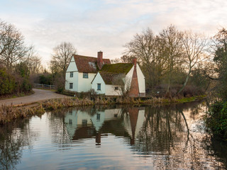 autumn willy lotts cottage no people empty water reflection old historic place constable