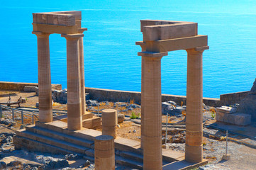 greece, the ruins of the old temple