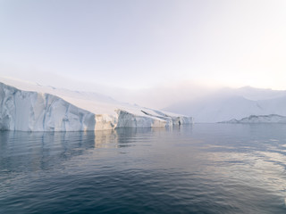 Glaciers on arctic ocean in Greenland