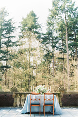 Wedding dining table in the forest