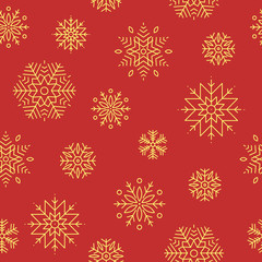 Naklejka na ściany i meble Seamless pattern with snowflakes.