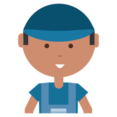 cartoon mechanic man icon