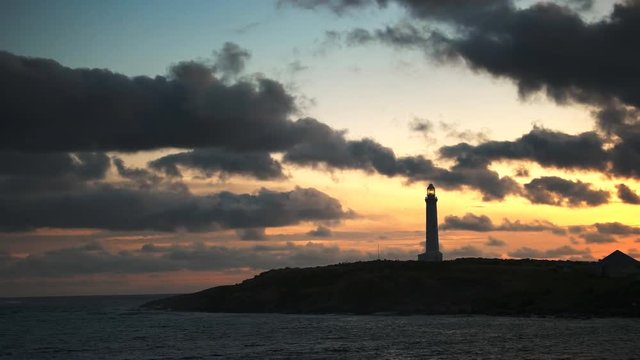 sunset at west australia's cape leeuwin lighthouse, situated at the most south westerly tip of australia