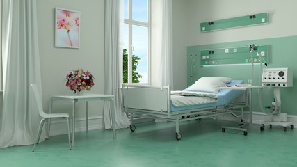 Bett im Krankenhaus oder Pflegeheim