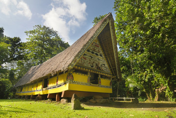 Airai Bai (traditional old meeting house for men) on Palau island, Micronesia - obrazy, fototapety, plakaty