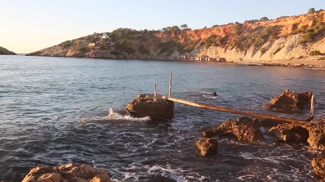 Pier at Hort Cove Beach, Ibiza, Spain
