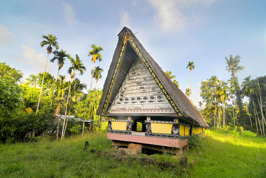 Airai Bai (traditional old meeting house for men) on Palau Babeldaob island, Micronesia
