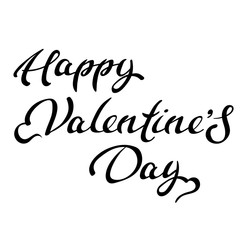 Happy Valentines Day typography poster with handwritten calligraphy text, isolated on white background. Vector