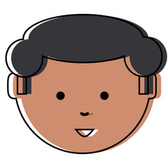 cartoon man face icon