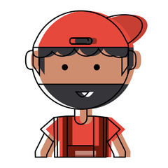 cartoon mechanic man icon