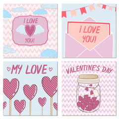 Vector design elements for a gift on Valentine's day. Gift card.