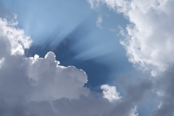 Ray of sunshine through the clouds