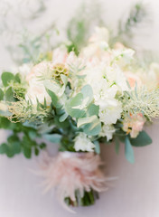 pastel coloured wedding bouquet