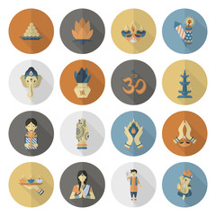 Diwali. Indian Festival Icons