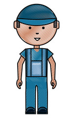 cartoon mechanic man icon